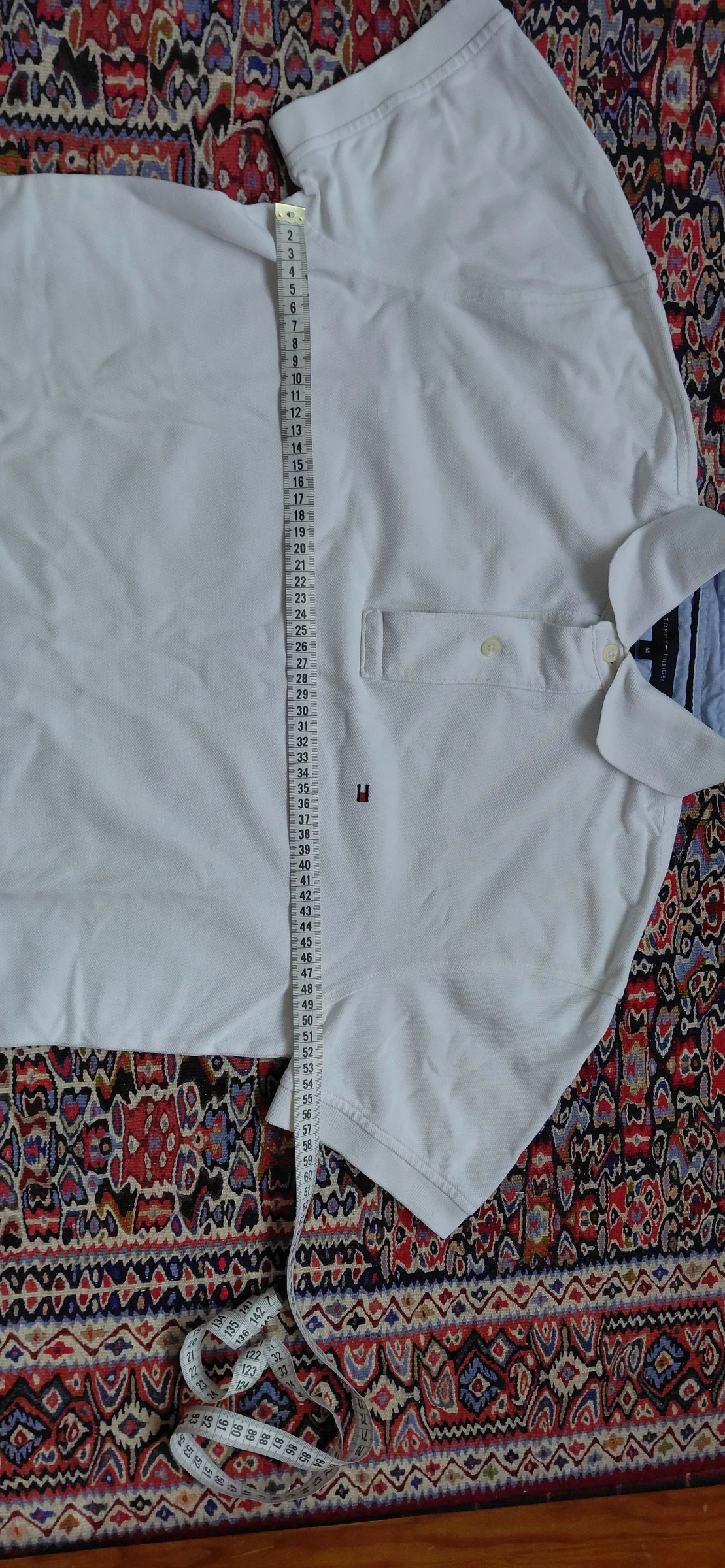 Tommy Hilfiger Polo Masculino Branco Tamanho M Logo Bordado Casual Old Money Preppy – photo 7